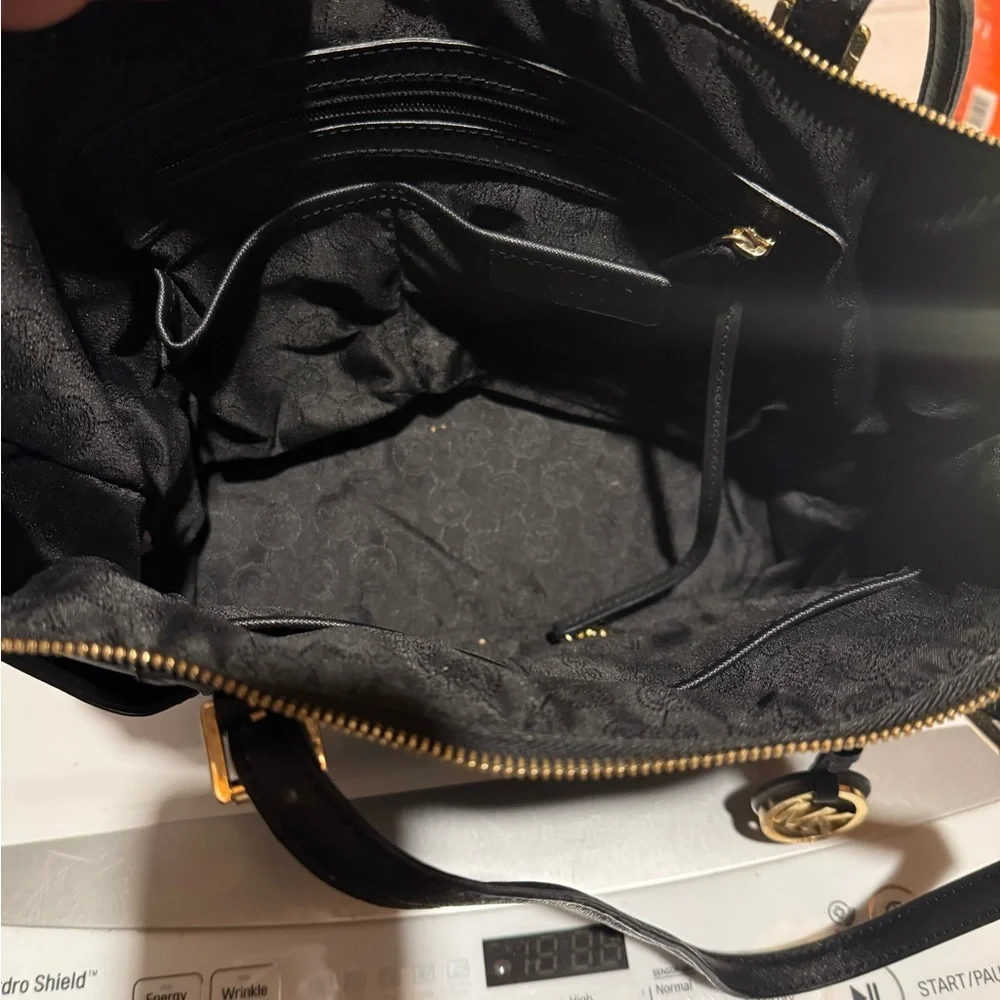 Michael Kors Black Tote with Gold Accents - Picture 3 of 5